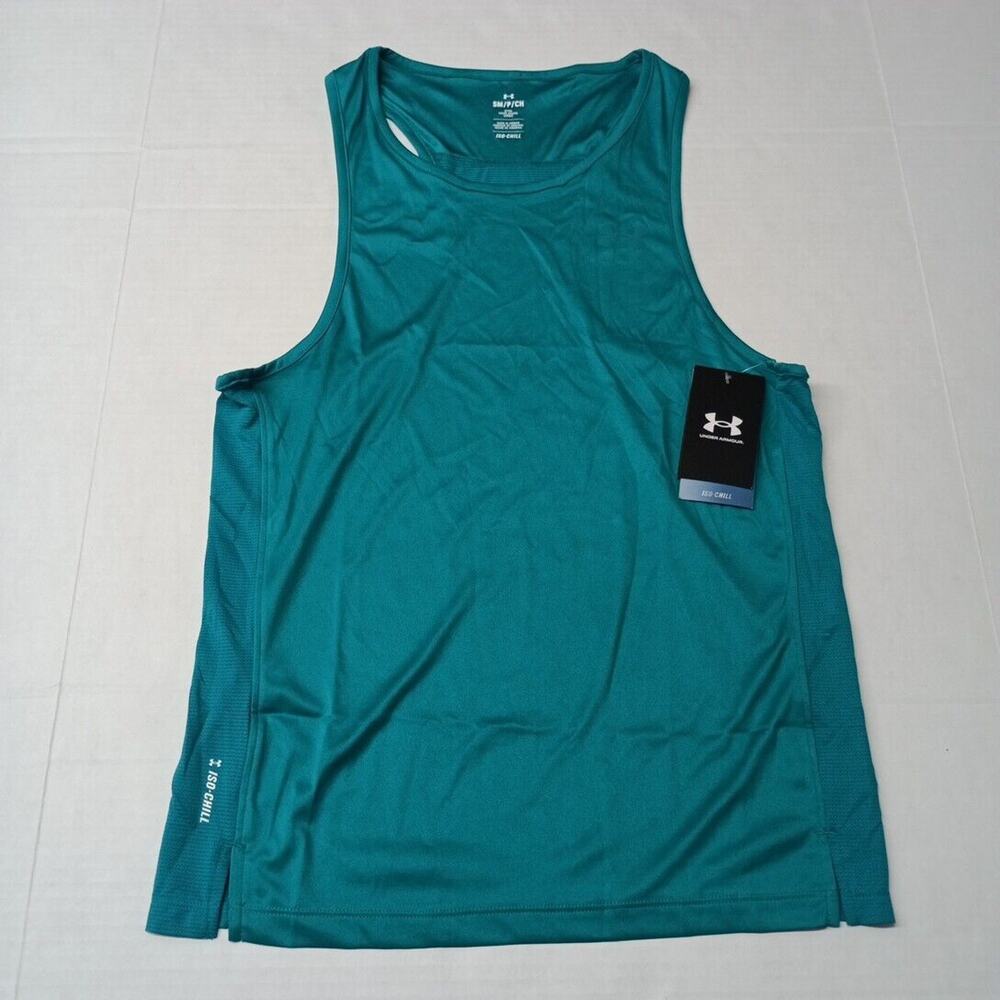 Under Armour Iso-Chill Up Pace Run Singlet Tank Top Men's S Small Teal 1377884
